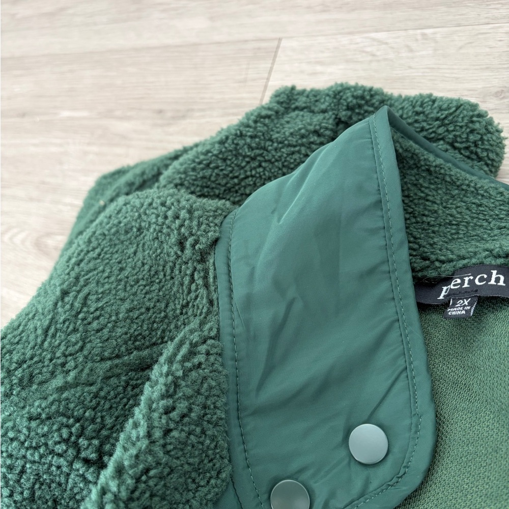 Fabletics Dark Green Teddy Jacket - image 2